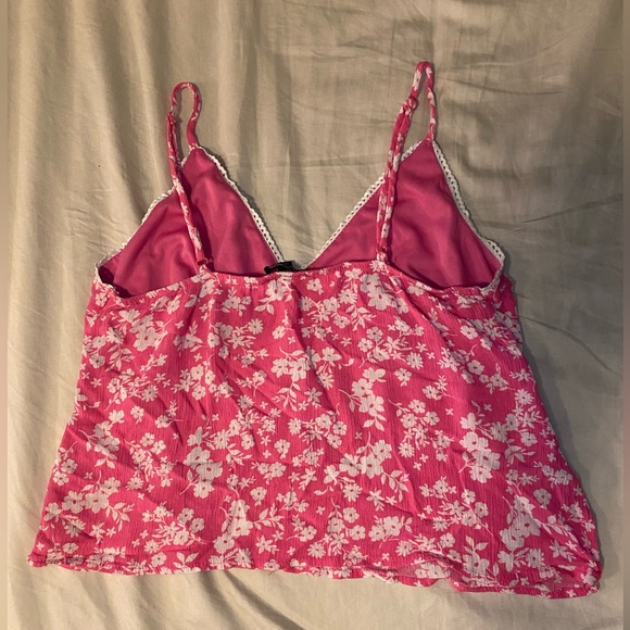 3 for $20 Medium Pink Floral Ambiance Tank Top - Picture 5 of 5
